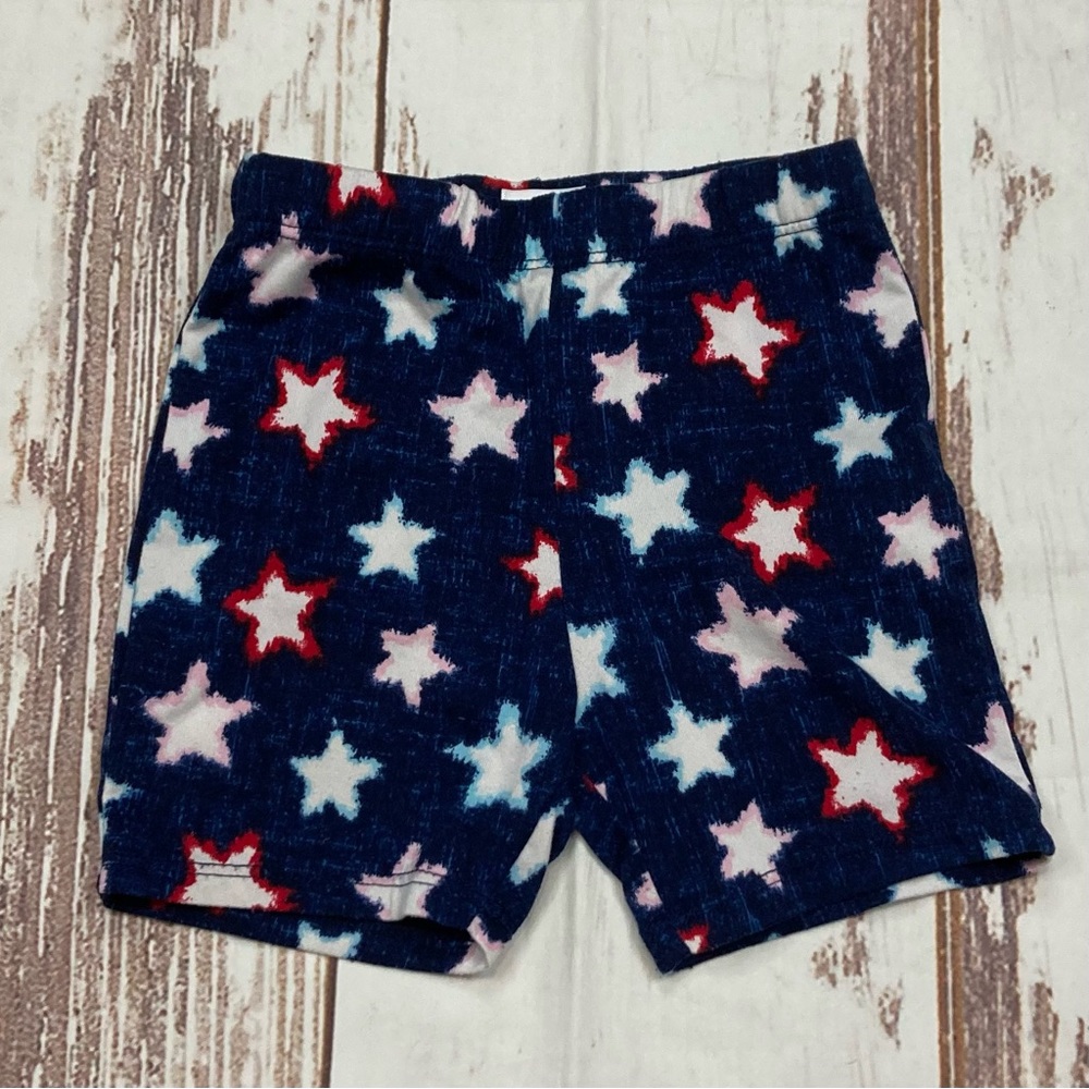 Celebrate Patriotic Shorts Navy Blue & White Star Graphic Sz 2T